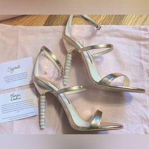 Sophia Webster Rosland heels size 37 (7) Crystal leather rose gold